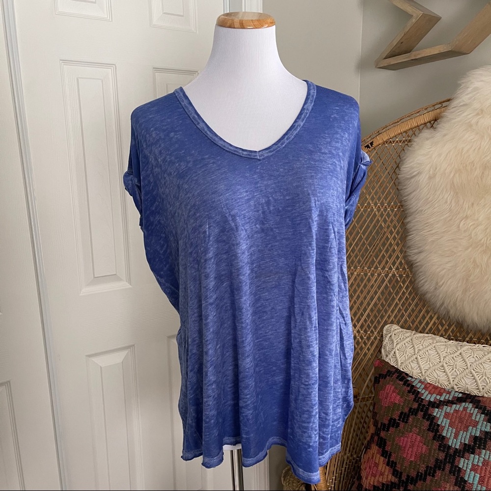 Free People Keep Me Tee XS Cobalt